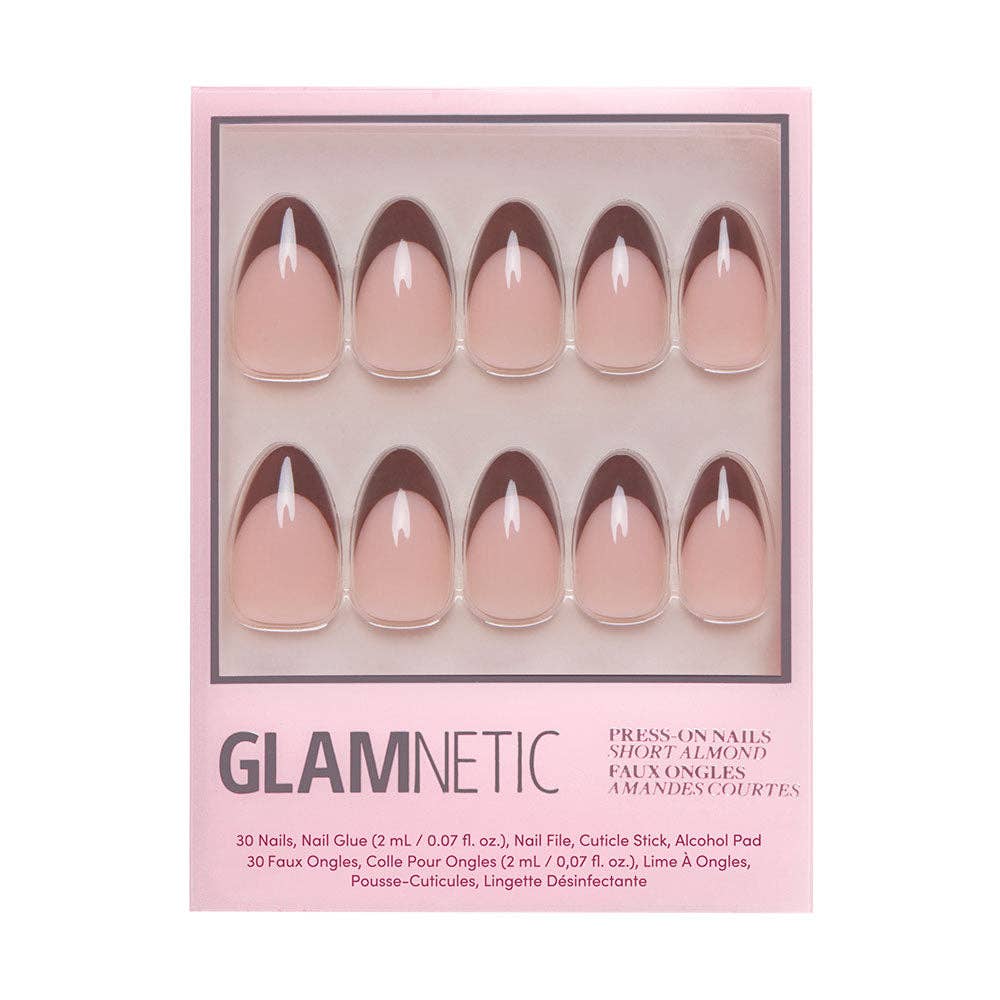 Chocolate Press-On Nails | Brown French Tip