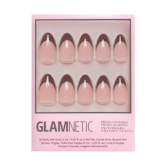 Chocolate Press-On Nails | Brown French Tip
