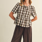 Gingham Peplum Blouse