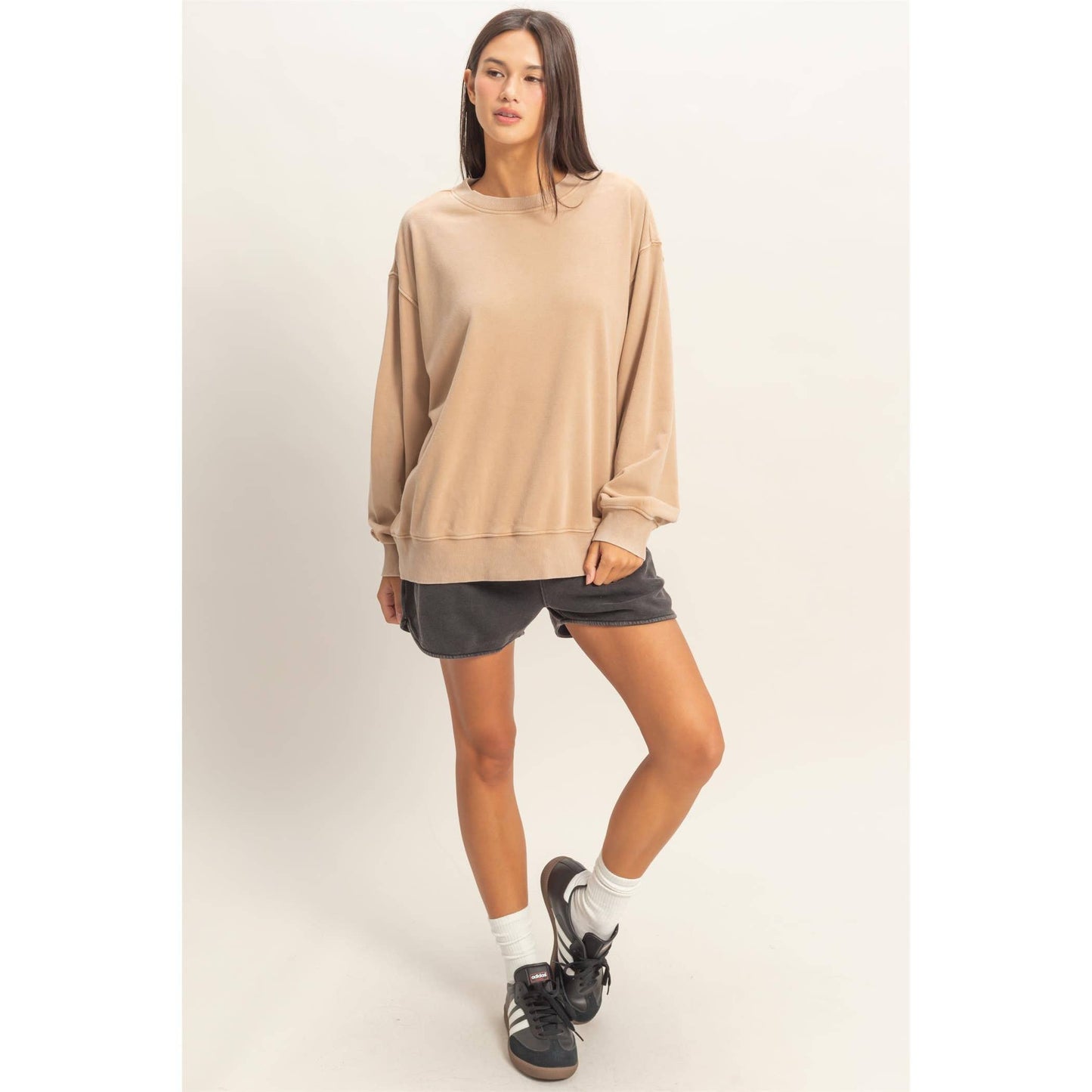 Mineral Washed Crew II Black