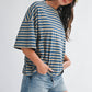 Oversized Stripe Boyfriend Tee I Pink