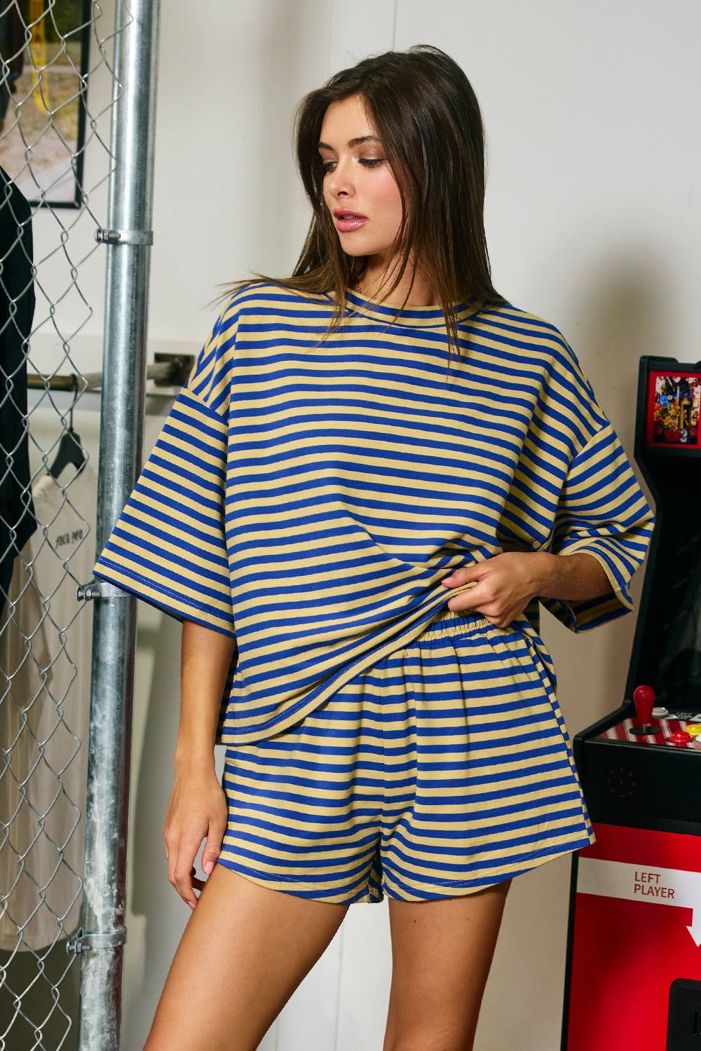 Easy Striped Knit Shorts