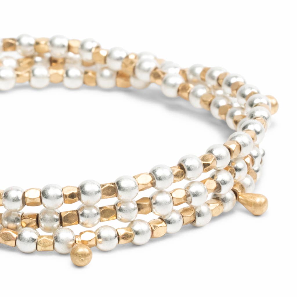 Everyday Mixed Metal Beaded Wrap