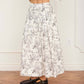 Floral Toile Pleated Midi Skirt