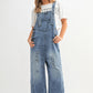 Distressed Wide Leg Denim Jumpsuit