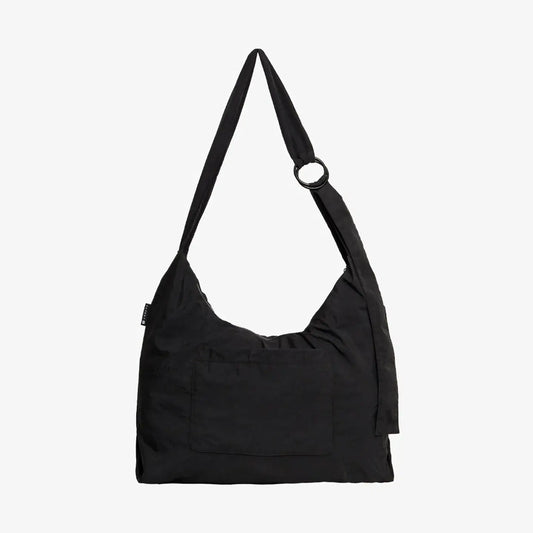 Black Small Slouchy Shoulder Bag
