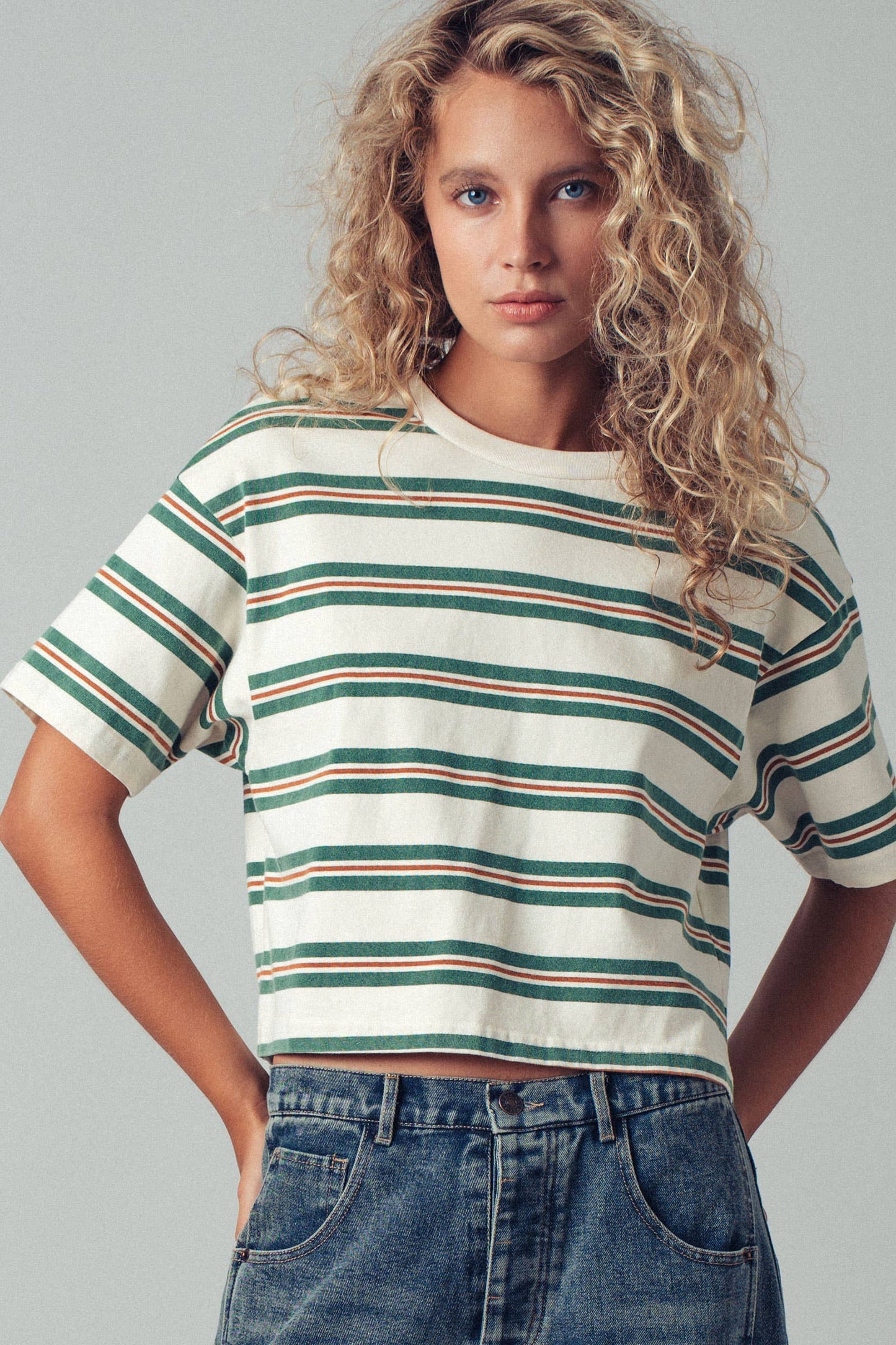 Vintage Washed Striped Cotton Tee