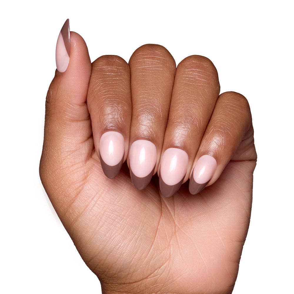 Chocolate Press-On Nails | Brown French Tip
