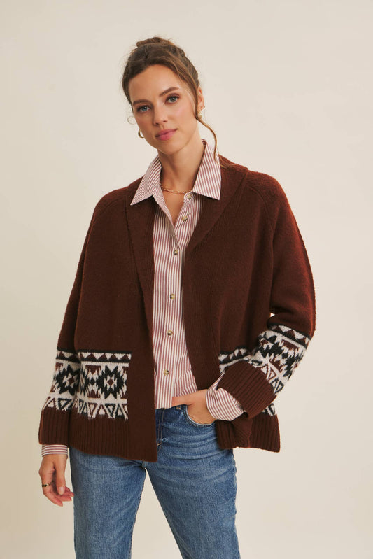 Western-Inspired Aztec Cardigan