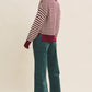 Navy Mixed Knit Stripe Pullover