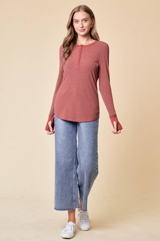 Classic Ribbed Henley I Forest