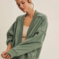 Mineral-Washed French Terry Cardigan