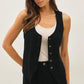 Linen Vest I Black