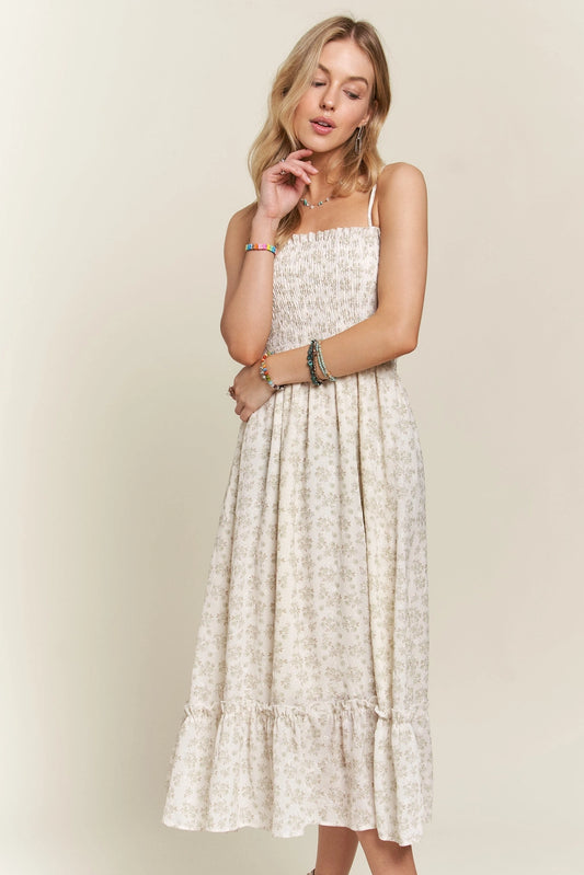 Ruffle Floral Midi Dresss
