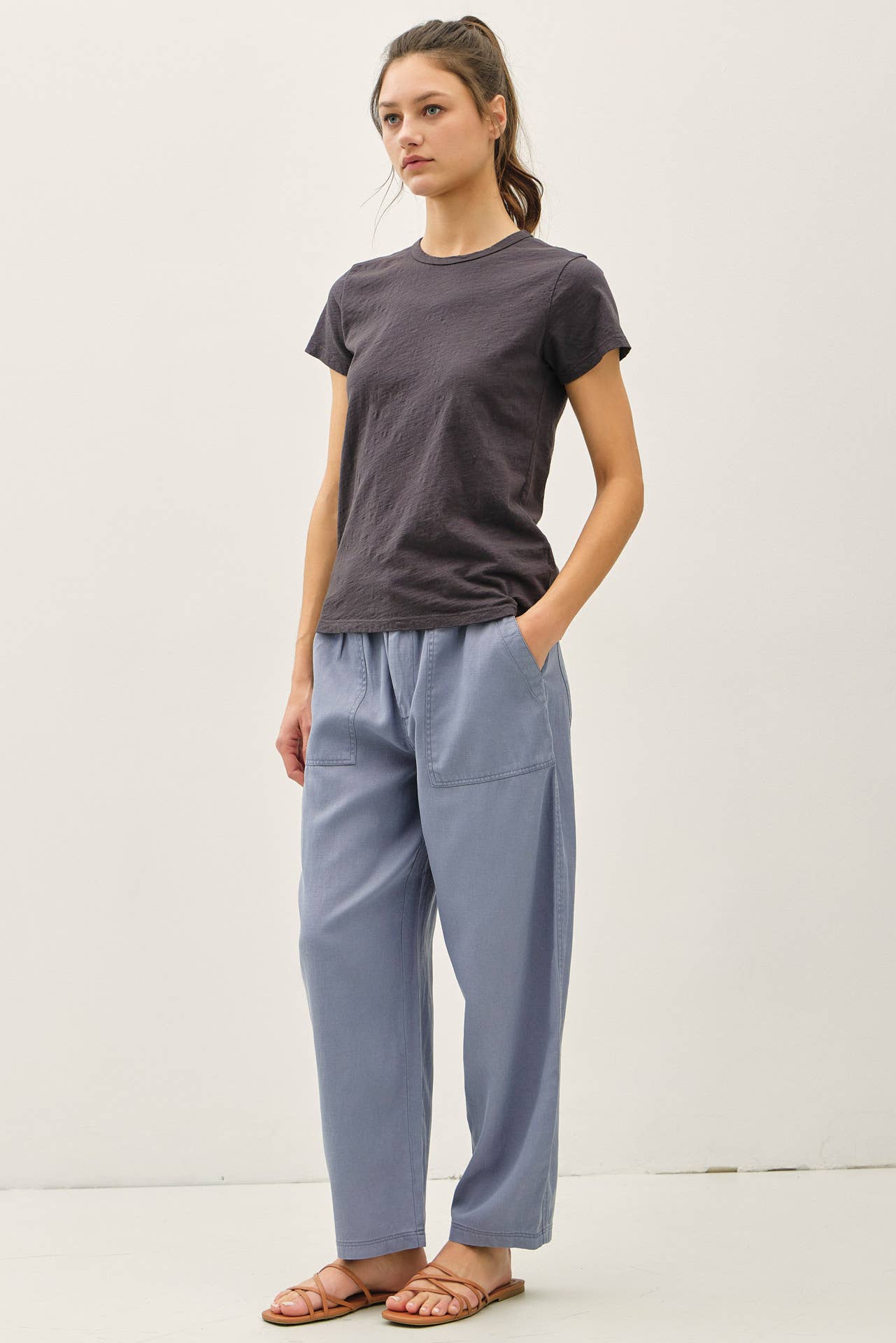 Charcoal Blue Basic Tee