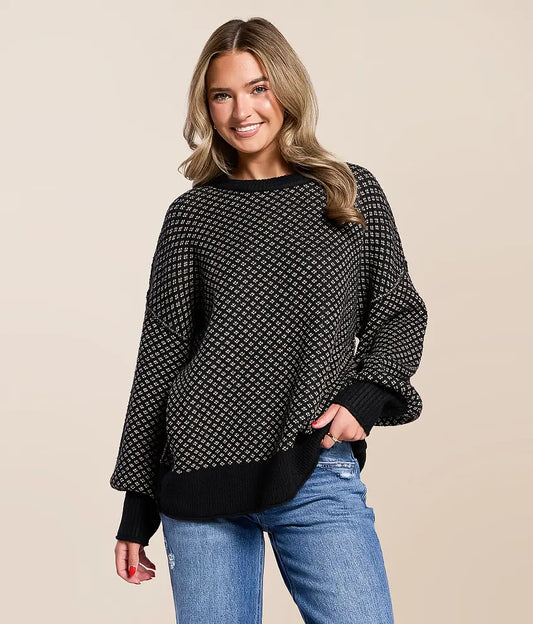 Everyday Mini Pattern Sweater I Black