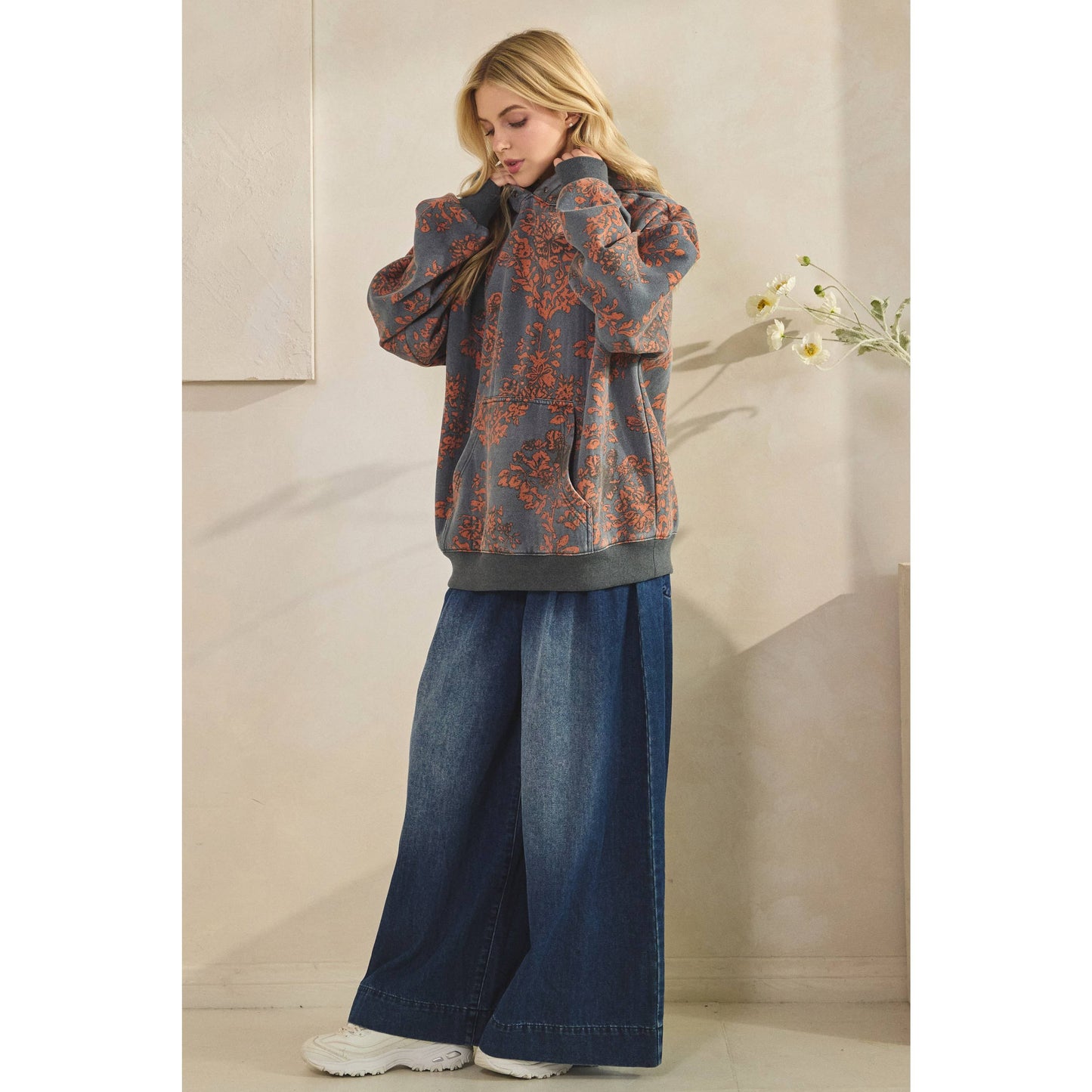 Sunday Hoodie I Coral Combo