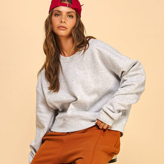 Everyday Fleece Crew I Heather Grey