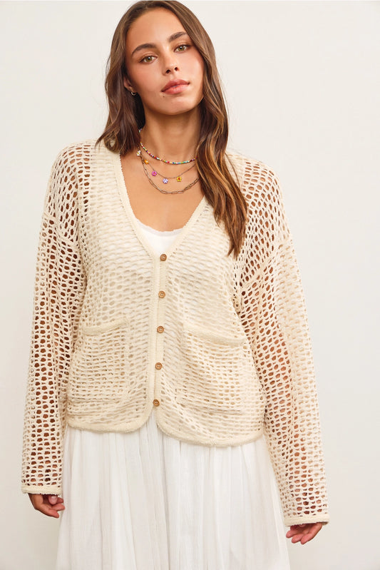 Button Up Crochet Cardigan