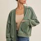 Mineral-Washed French Terry Cardigan