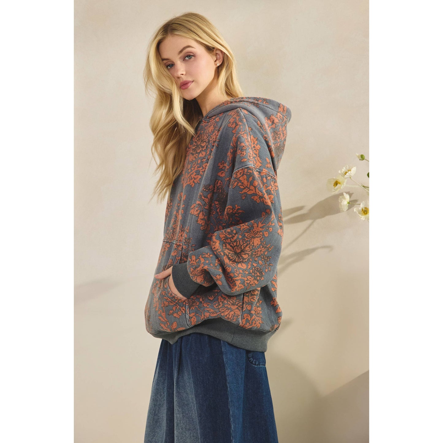 Sunday Hoodie I Coral Combo