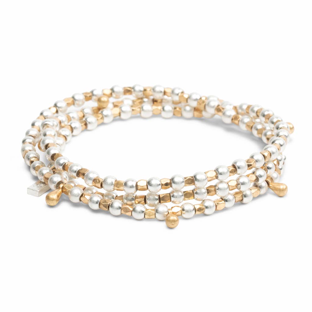 Everyday Mixed Metal Beaded Wrap