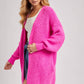Longline Sweater Knit Cardigan – Hot Pink
