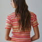 Knit Multi Color Short Sleeve Sweater