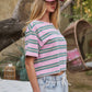 Vintage Washed Striped Cotton Tee