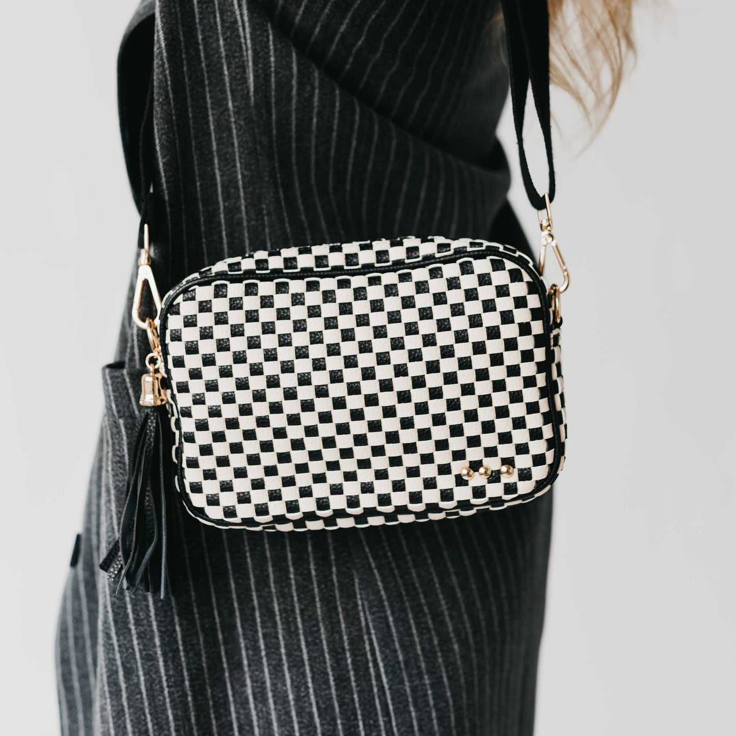 Woven Checkered Bag
