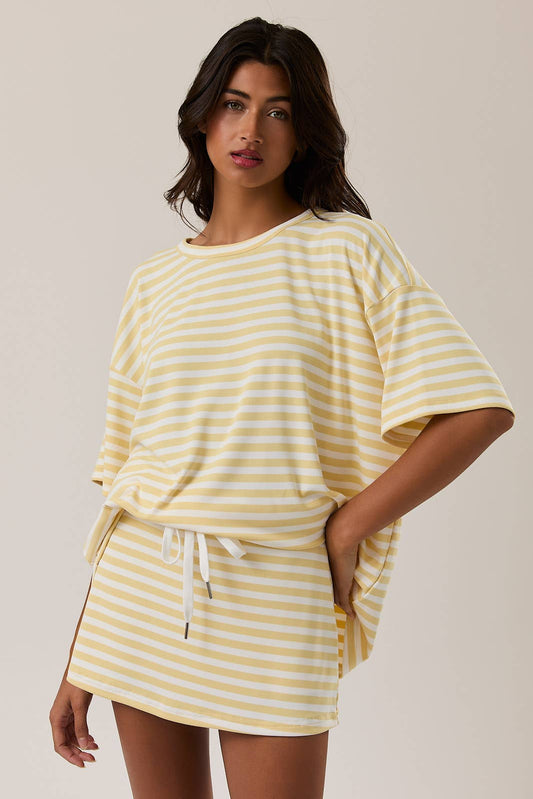 Butter Yellow Striped Tee