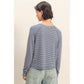 Striped Raglan Long Sleeve Top — Taupe/Cream