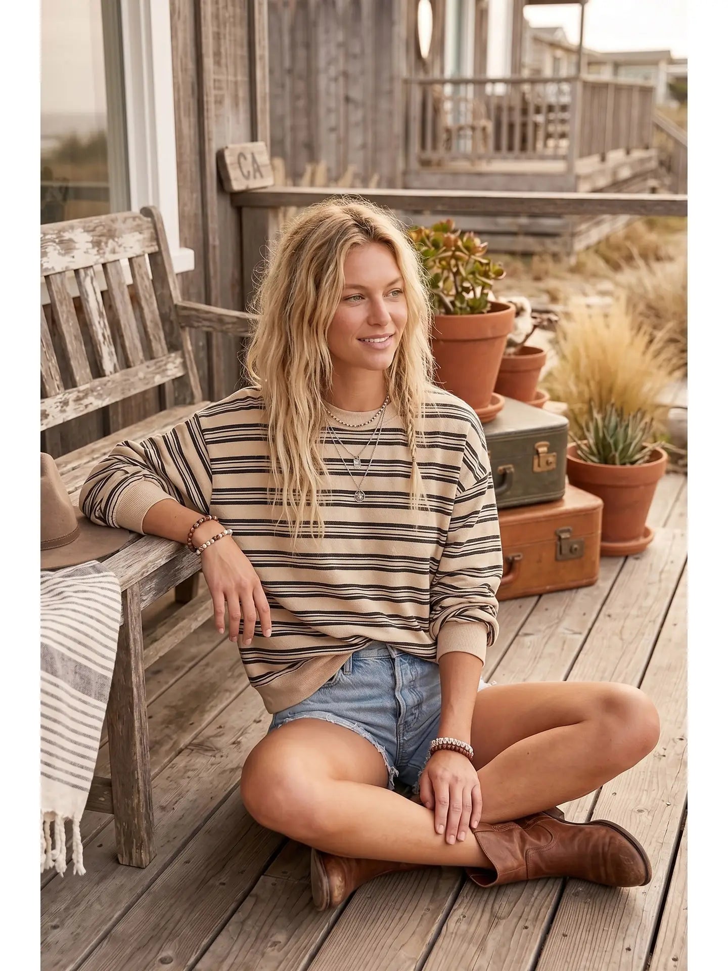 Free Spirit Striped Crewneck