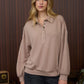 Taupe Collared Crewneck
