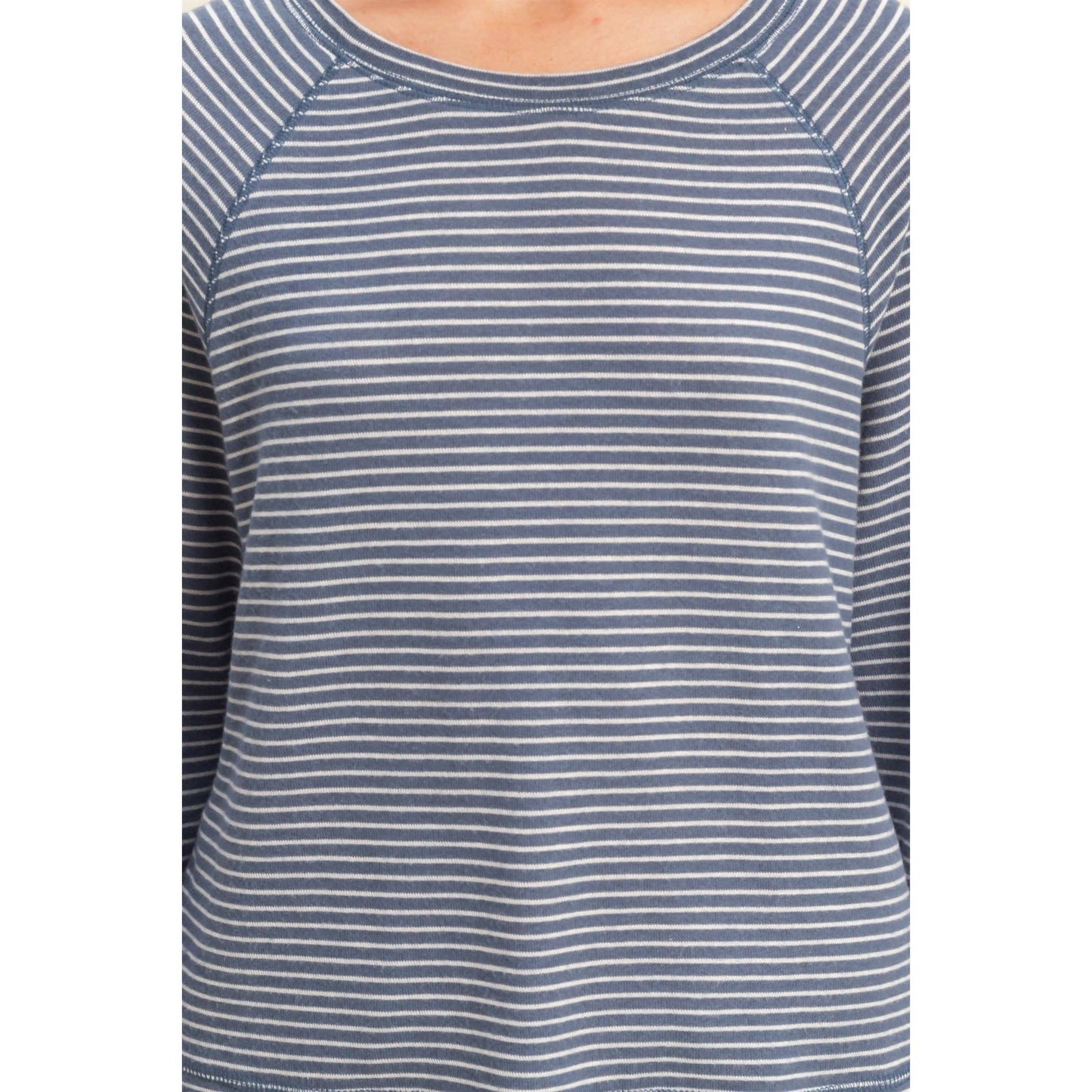 Striped Raglan Long Sleeve Top I Black/Cream