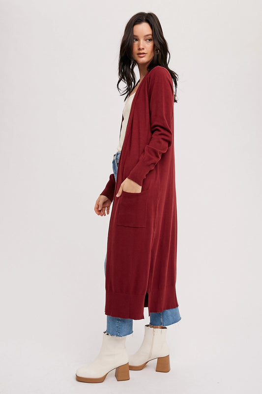 Longline Open Front Cardigan