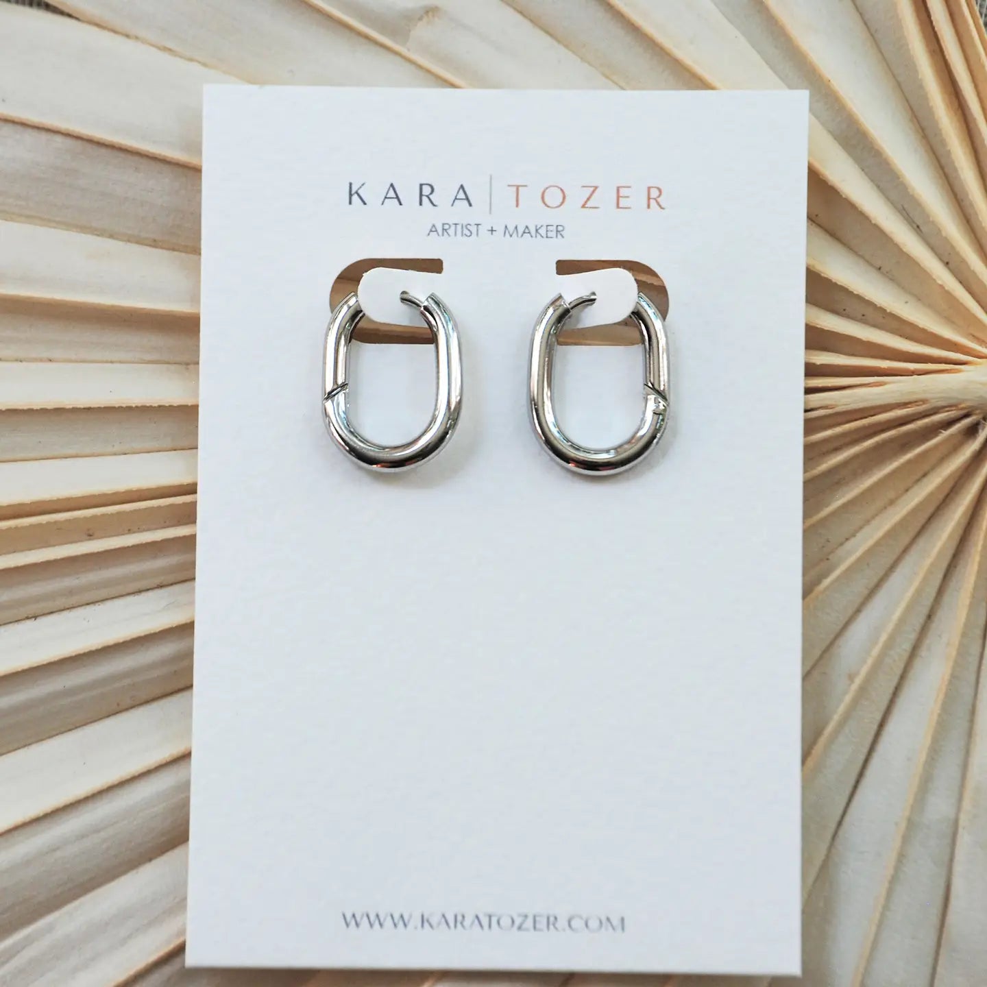 Thick Everyday Silver Oval Hoops