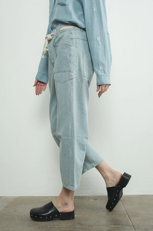 Barrel Denim Tie Pants