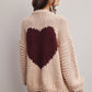Chunky Knit Heart Cardigan