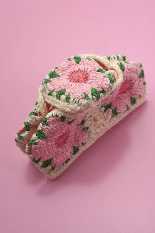 Floral Crochet Claw Clip