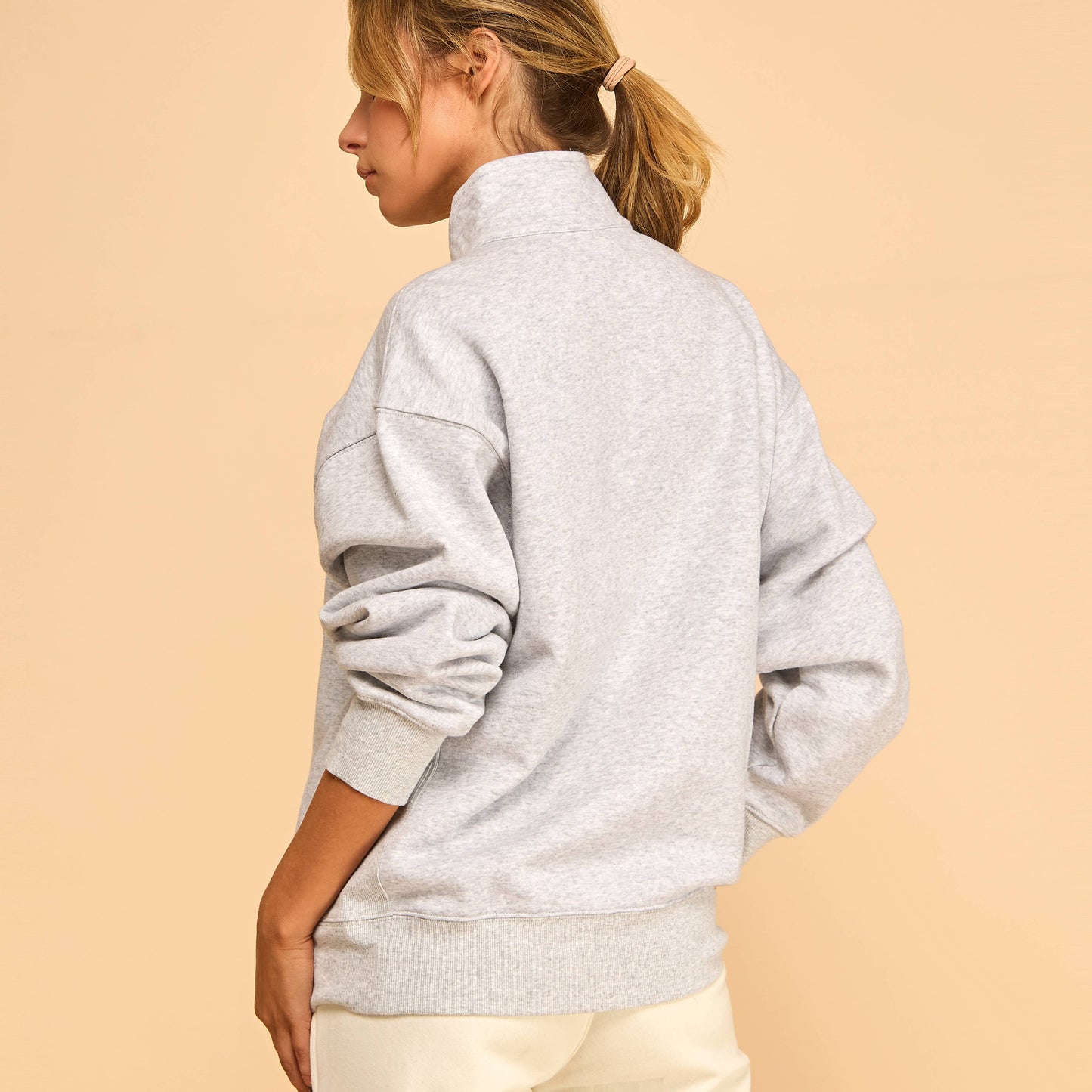 Mock Neck Sweatshirt I Pink