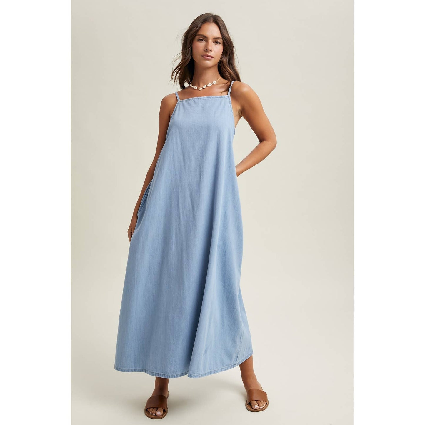 Denim Chambray Maxi Dress