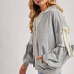 Lace-Trimmed Balloon Sleeve Zip Hoodie
