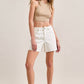 White Clean Cut Shorts