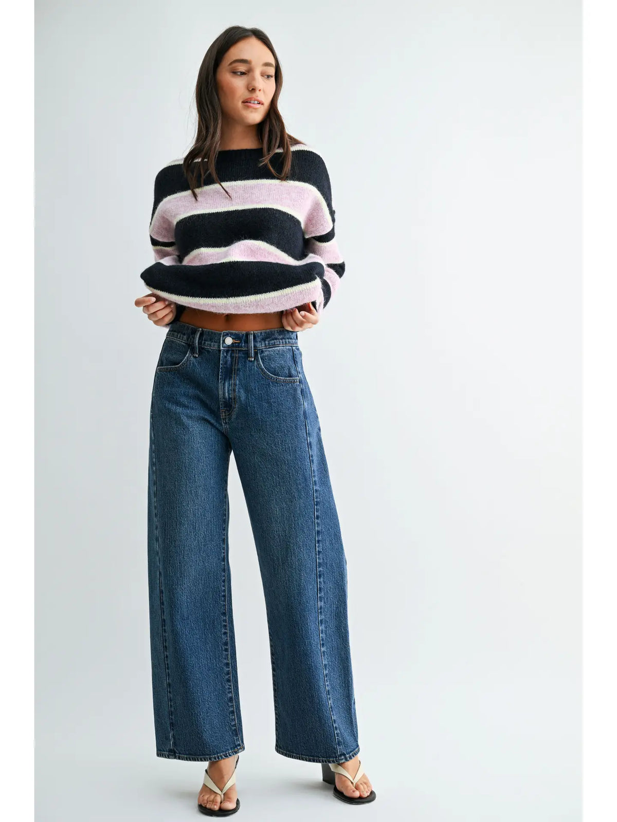 Dark Wash Barrel Jeans