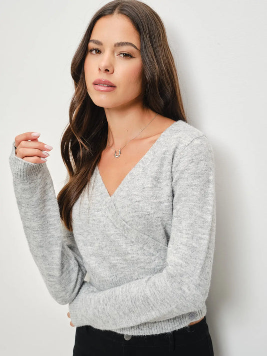Cozy Wrap Front Sweater