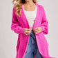 Longline Sweater Knit Cardigan – Hot Pink