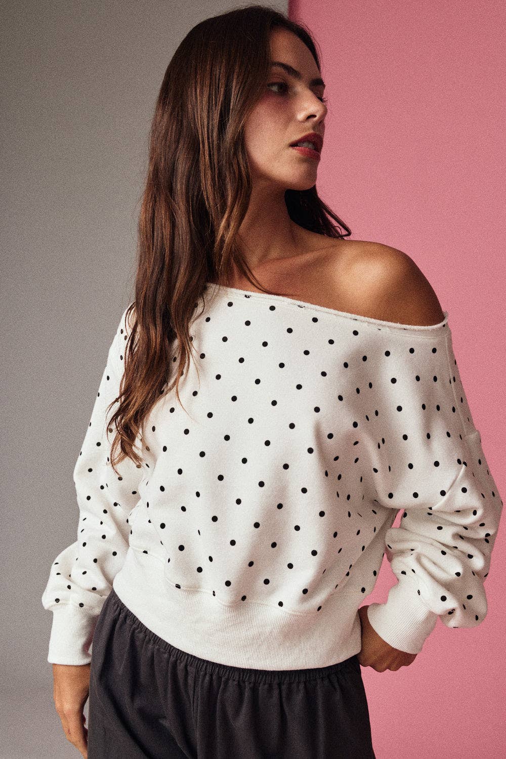 Soft Slouch Polka Dot Sweatshirt