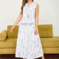 Floral Toile Pleated Midi Skirt