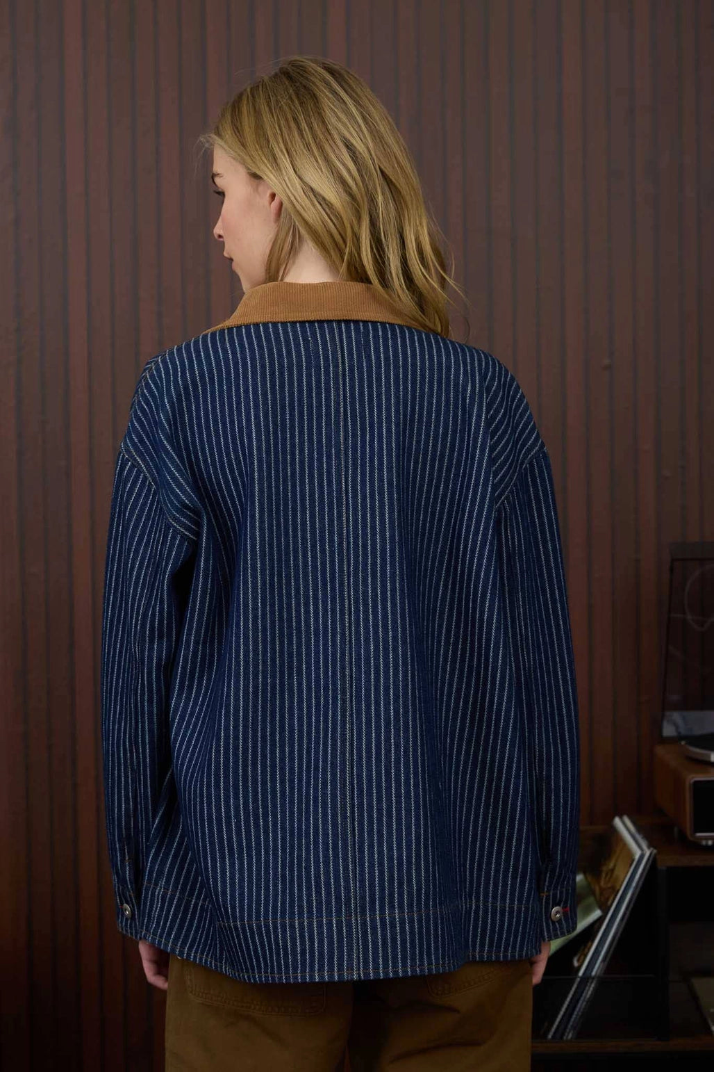 Indigo Pinstripe Denim Shacket